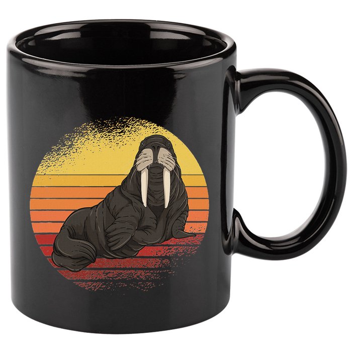 Retro Ocean Animal Sea Walrus Lover Walrus 11oz C Handle Ceramic Mug
