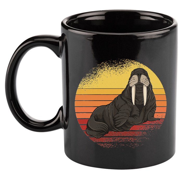 Retro Ocean Animal Sea Walrus Lover Walrus 11oz C Handle Ceramic Mug