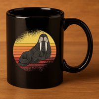 Retro Ocean Animal Sea Walrus Lover Walrus 11oz C Handle Ceramic Mug