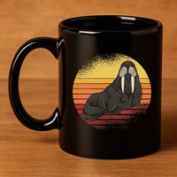 Retro Ocean Animal Sea Walrus Lover Walrus 11oz C Handle Ceramic Mug