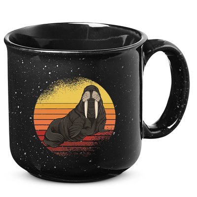 Retro Ocean Animal Sea Walrus Lover Walrus 15oz Campfire Ceramic Mug