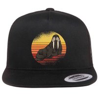 Retro Ocean Animal Sea Walrus Lover Walrus Flat Bill Trucker Hat