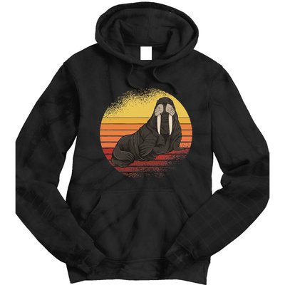Retro Ocean Animal Sea Walrus Lover Walrus Tie Dye Hoodie