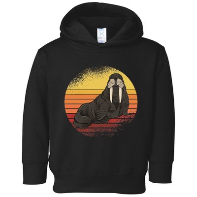 Retro Ocean Animal Sea Walrus Lover Walrus Toddler Hoodie
