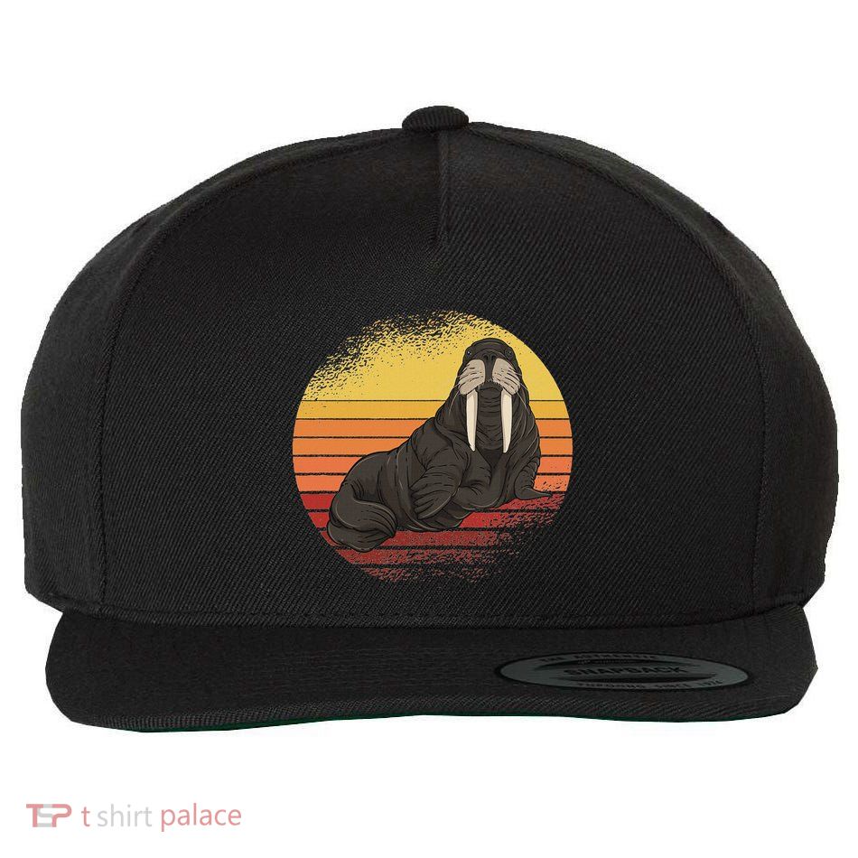 Retro Ocean Animal Sea Walrus Lover Walrus Wool Snapback Cap