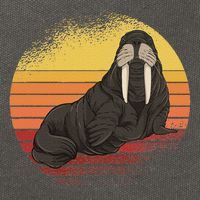 Retro Ocean Animal Sea Walrus Lover Walrus Cotton Canvas Backpack