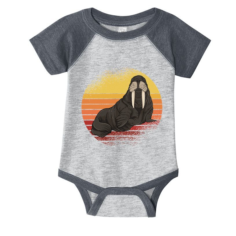 Retro Ocean Animal Sea Walrus Lover Walrus Infant Baby Jersey Bodysuit