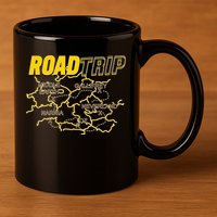Road Trip Fantasy Treasure Map 11oz C Handle Ceramic Mug