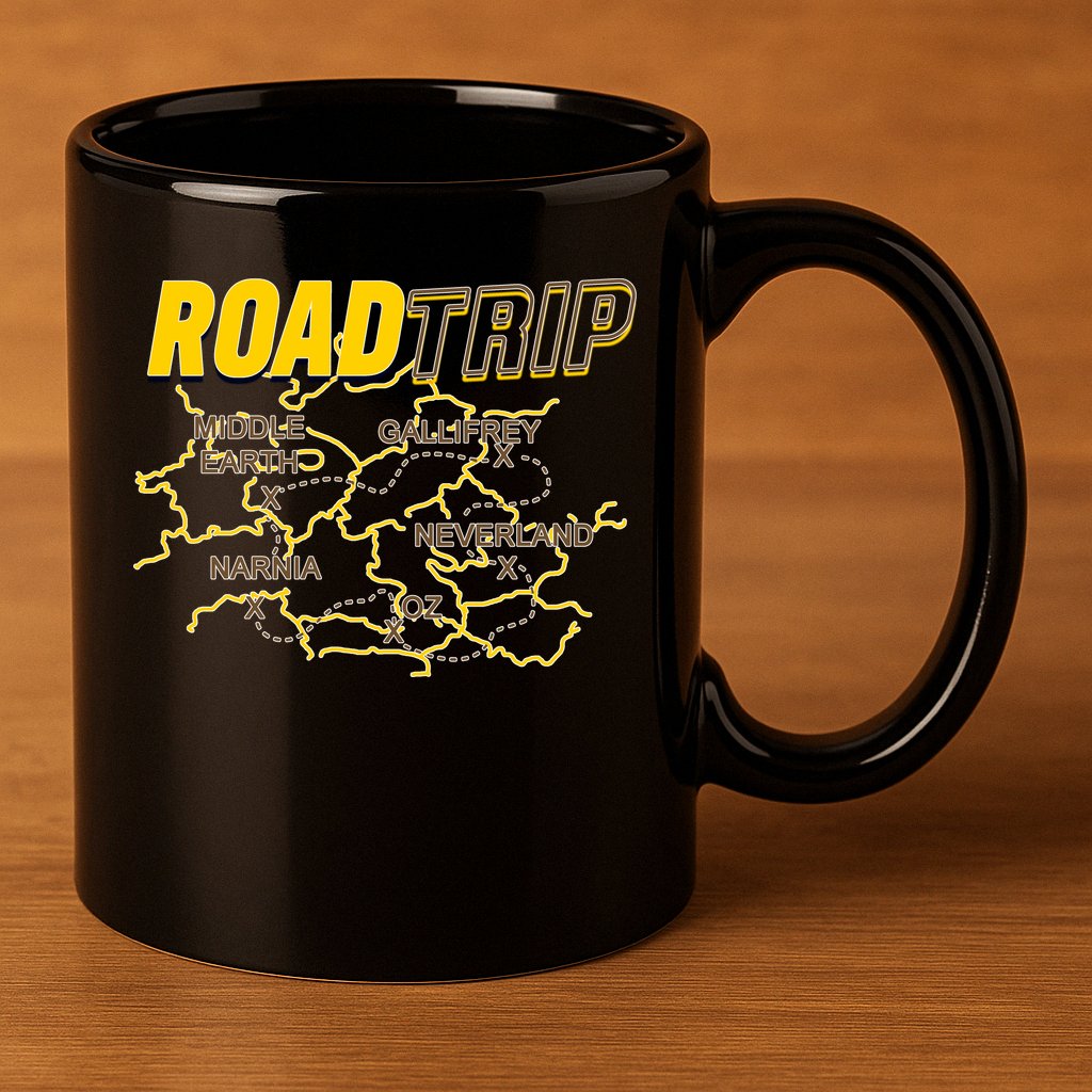 Road Trip Fantasy Treasure Map 11oz C Handle Ceramic Mug