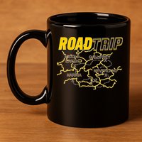 Road Trip Fantasy Treasure Map 11oz C Handle Ceramic Mug