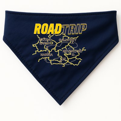 Road Trip Fantasy Treasure Map USA-Made Doggie Bandana