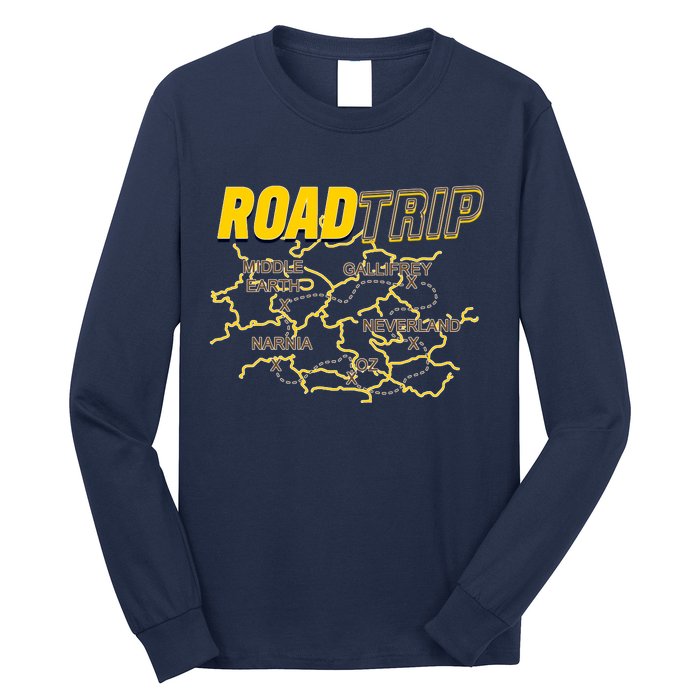 Road Trip Fantasy Treasure Map Long Sleeve Shirt