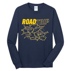 Road Trip Fantasy Treasure Map Tall Long Sleeve T-Shirt