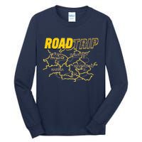 Road Trip Fantasy Treasure Map Tall Long Sleeve T-Shirt