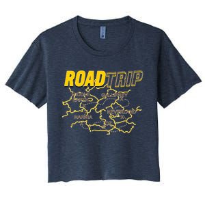 Road Trip Fantasy Treasure Map Women's Crop Top Tee