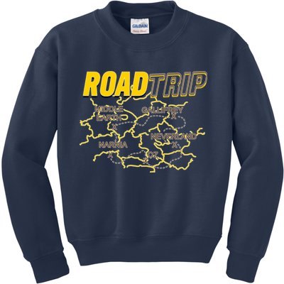 Road Trip Fantasy Treasure Map Kids Sweatshirt