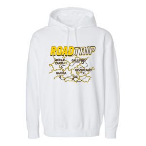 Road Trip Fantasy Treasure Map Garment-Dyed Fleece Hoodie