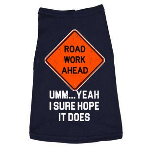 Road Work Ahead Funny Construction Doggie Tank