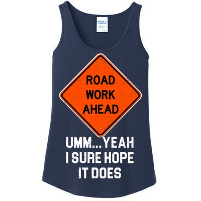 Road Work Ahead Funny Construction Ladies Essential Tank