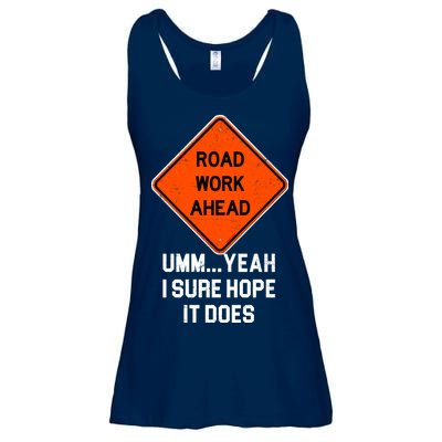 Road Work Ahead Funny Construction Ladies Essential Flowy Tank