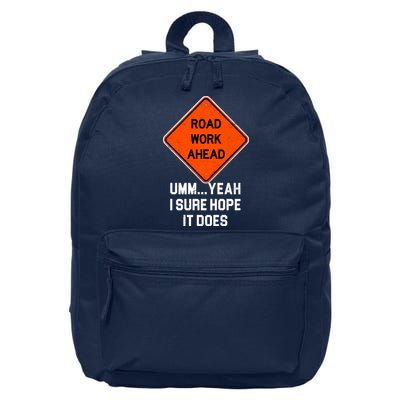 Road Work Ahead Funny Construction 16 in Basic Backpack