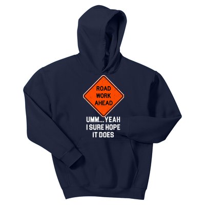 Road Work Ahead Funny Construction Kids Hoodie