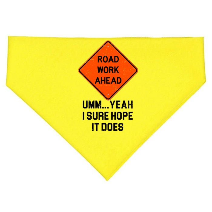 Road Work Ahead Funny Construction USA-Made Doggie Bandana