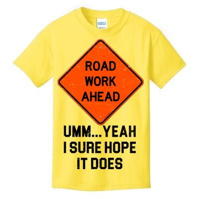 Road Work Ahead Funny Construction Kids T-Shirt