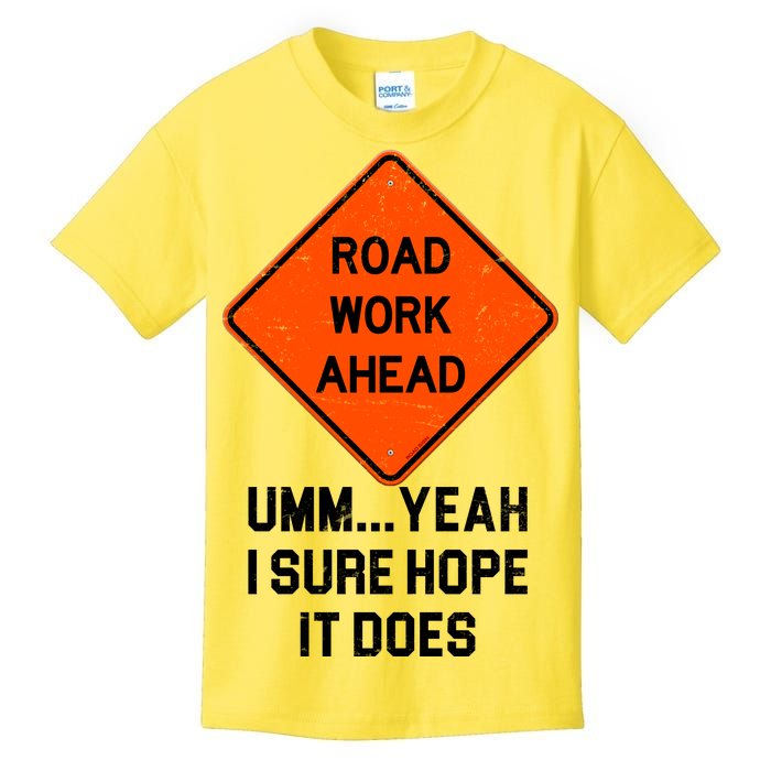 Road Work Ahead Funny Construction Kids T-Shirt