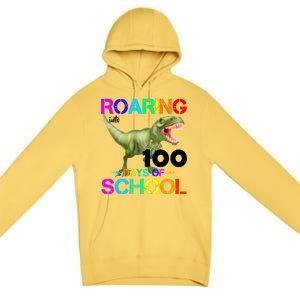 Roaring Into 100 Days Of School Premium Pullover Hoodie