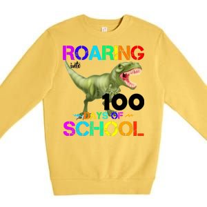 Roaring Into 100 Days Of School Premium Crewneck Sweatshirt