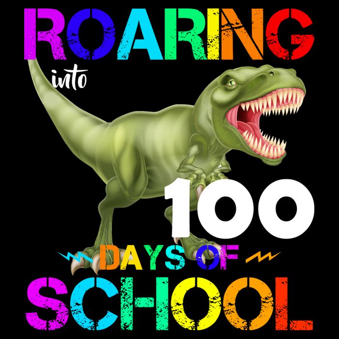 Roaring Into 100 Days Of School Button