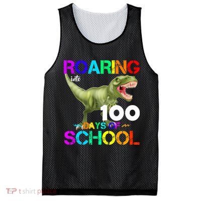 Roaring Into 100 Days Of School Mesh Reversible Basketball Jersey Tank