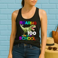 Roaring Into 100 Days Of School Womens Tank Top