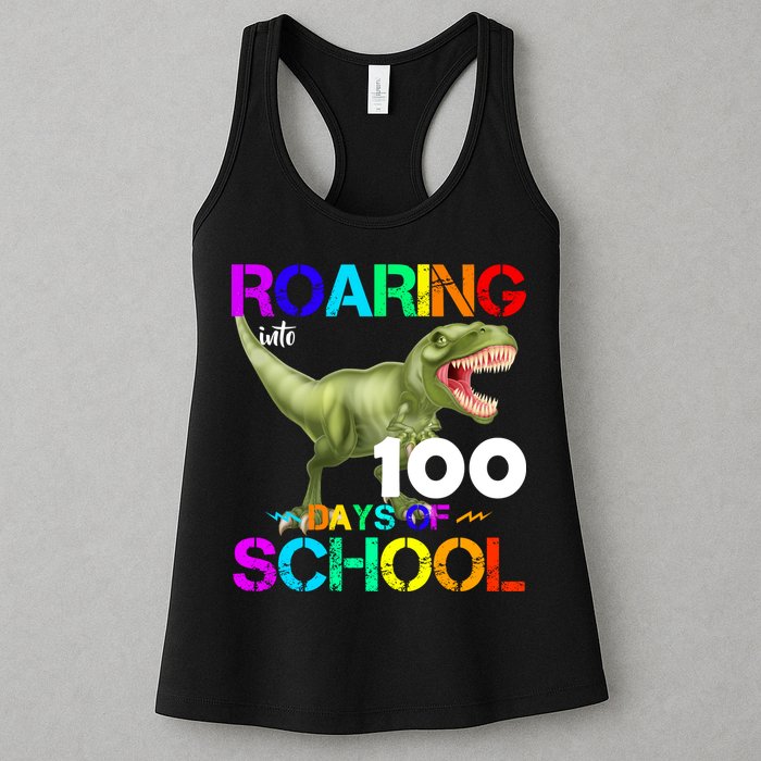 Roaring Into 100 Days Of School Womens Tank Top