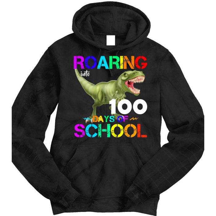 Roaring Into 100 Days Of School Tie Dye Hoodie