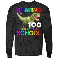 Roaring Into 100 Days Of School Tie-Dye Long Sleeve Shirt