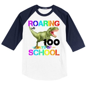 Roaring Into 100 Days Of School Baseball Sleeve Shirt