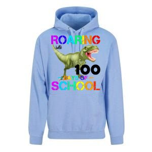 Roaring Into 100 Days Of School Unisex Surf Hoodie