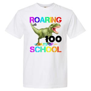 Roaring Into 100 Days Of School Garment-Dyed Heavyweight T-Shirt