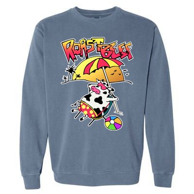 Roast Beef Dustin Cow On The Beach Garment-Dyed Sweatshirt