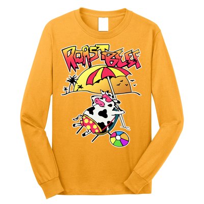 Roast Beef Dustin Cow On The Beach Long Sleeve Shirt