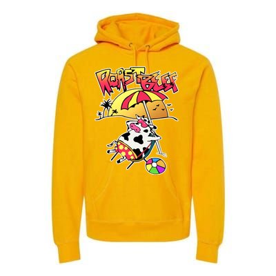 Roast Beef Dustin Cow On The Beach Premium Hoodie