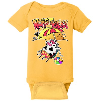 Roast Beef Dustin Cow On The Beach Baby Bodysuit