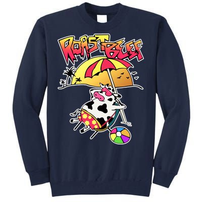 Roast Beef Dustin Cow On The Beach Tall Sweatshirt