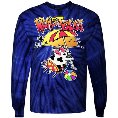 Roast Beef Dustin Cow On The Beach Tie-Dye Long Sleeve Shirt