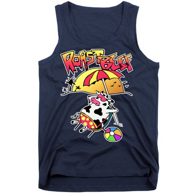 Roast Beef Dustin Cow On The Beach Tank Top