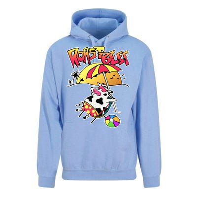 Roast Beef Dustin Cow On The Beach Unisex Surf Hoodie