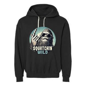 Rock On Bigfoot Sasquatch Rock on Garment-Dyed Fleece Hoodie