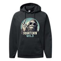 Rock On Bigfoot Sasquatch Rock on Performance Fleece Hoodie